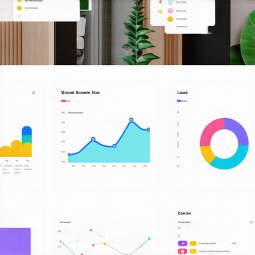 A workspace with analytics charts and SEO tools for local search optimization