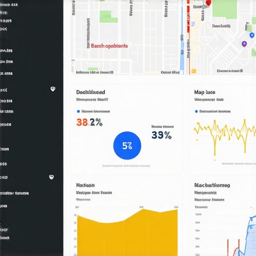 Screenshot of an SEO dashboard analyzing local search performance
