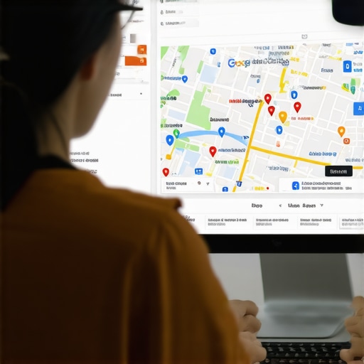 Analyzing Map Pack Data Person reviewing Google Maps performance metrics on a dashboard
