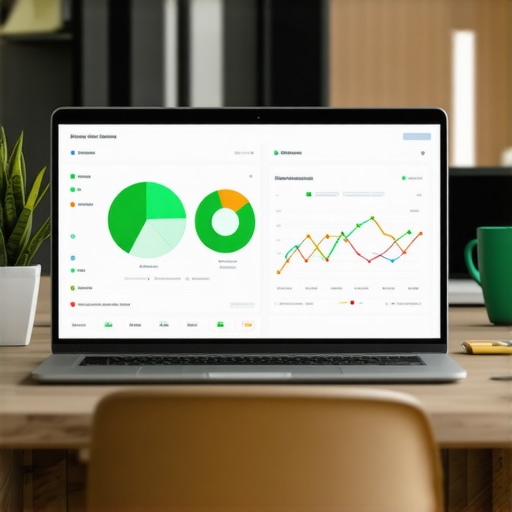 Mastering Local SEO Maintenance with Advanced Tools A person analyzing local SEO metrics on a laptop, surrounded by SEO tools and dashboards.