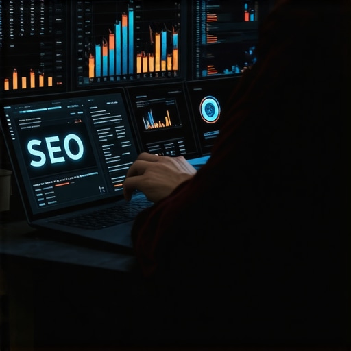 Person analyzing SEO tools on a laptop for local map pack optimization