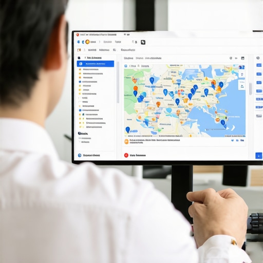 A person reviewing Google Maps and SEO data on a computer screen