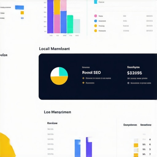 Screenshot of local SEO analytics dashboard showing reviews, citations, and engagement metrics.