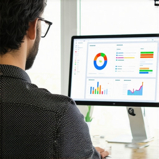 SEO professional analyzing local search performance dashboards