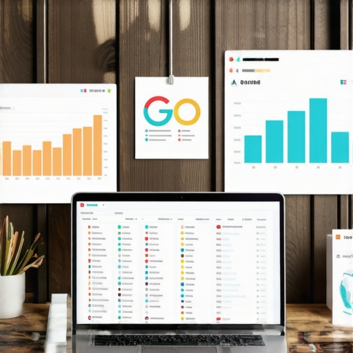 A user analyzing local SEO metrics on multiple screens in a professional setting.
