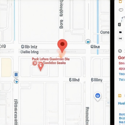 Visual representation of enhanced local map pack signals Map with business markers and user engagement icons