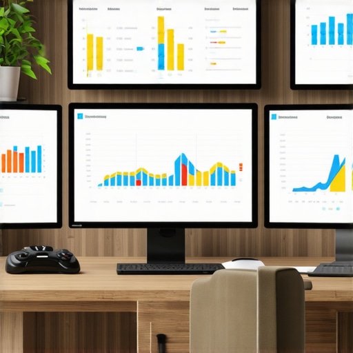 A person managing local SEO tools and analytics dashboards on a dual monitor setup.