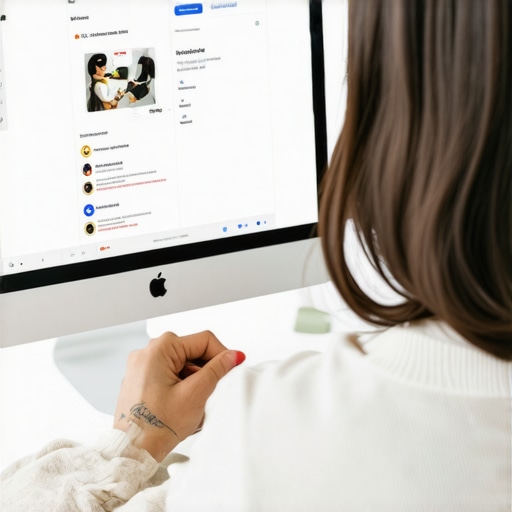 Person working on Google My Business profile with SEO tools.