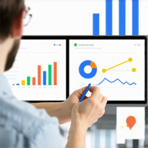 SEO expert reviewing local search data and maps for optimization